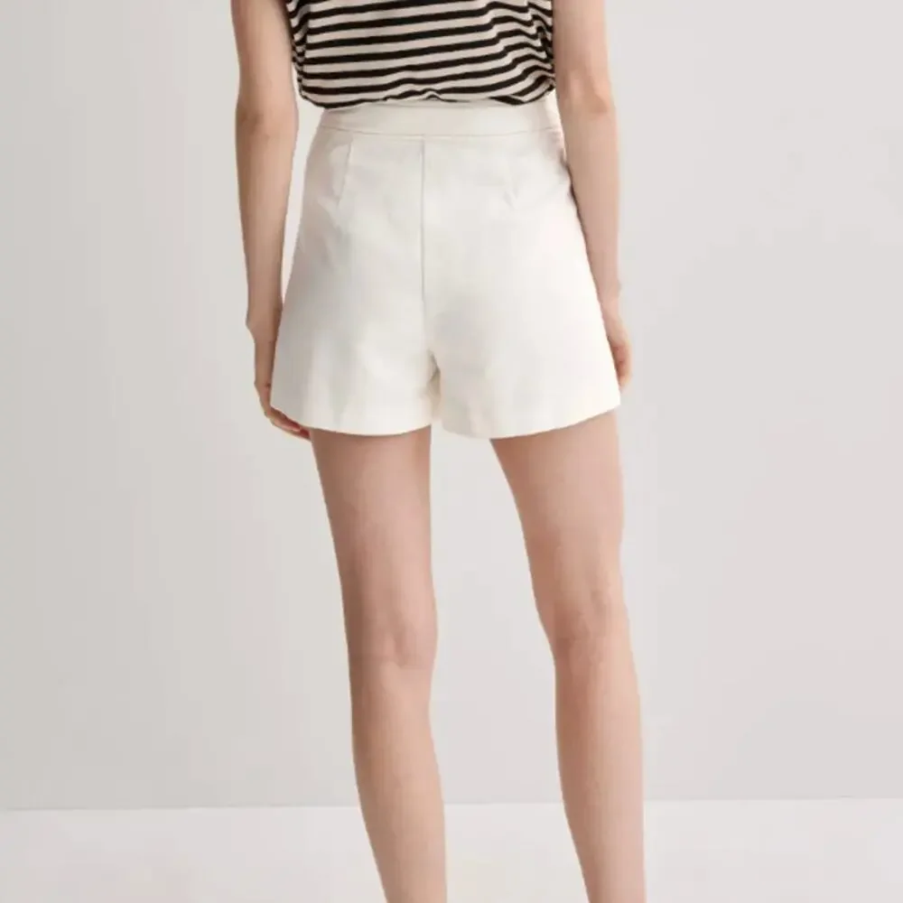 Derek Lam White Denim Skort Short SIZE 10 Nautical Belted Preppy Jean Skirt $260 - Picture 3 of 11